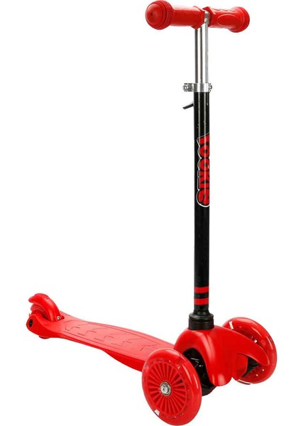 Rookie 3 Tekerlekli Işıklı Kırmızı Mini Scooter