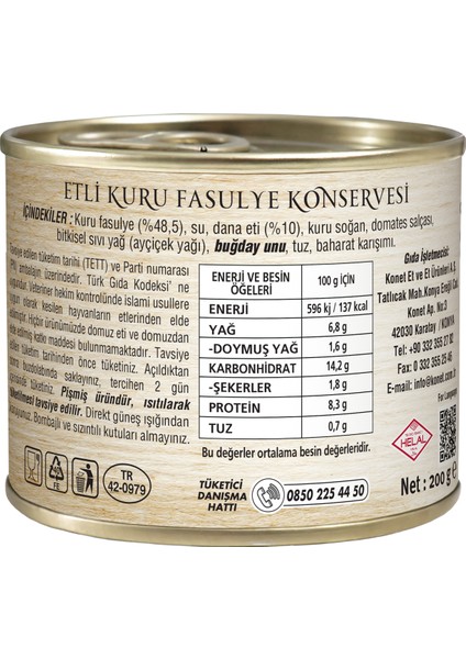 5'li Süper Paket - Hazır Yemek / Dana Kuşbaşı Et Konservesi - Etli Kuru Fasulye - Etli Nohut - Dana Kıyma Et Kosnervesi - İzmir Köfte 200g