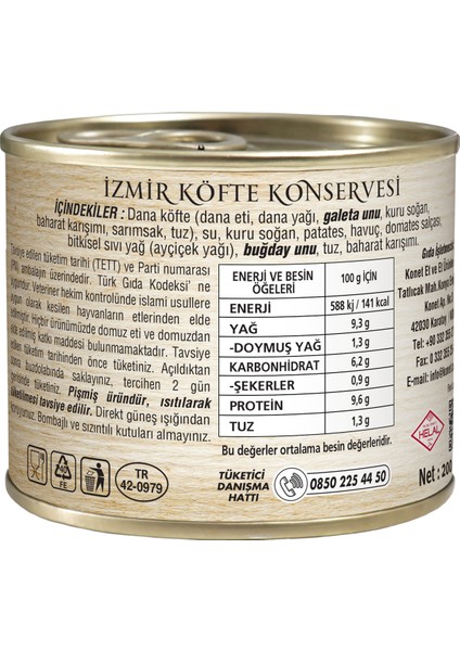 5'li Süper Paket - Hazır Yemek / Dana Kuşbaşı Et Konservesi - Etli Kuru Fasulye - Etli Nohut - Dana Kıyma Et Kosnervesi - İzmir Köfte 200g
