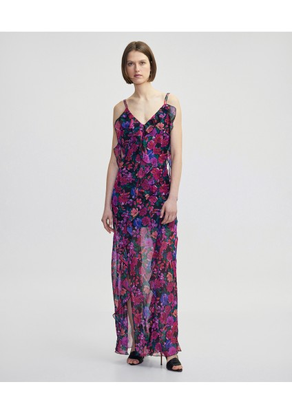 Çiçek Desen Şifon Elbise IS1250002474004 fiyatları