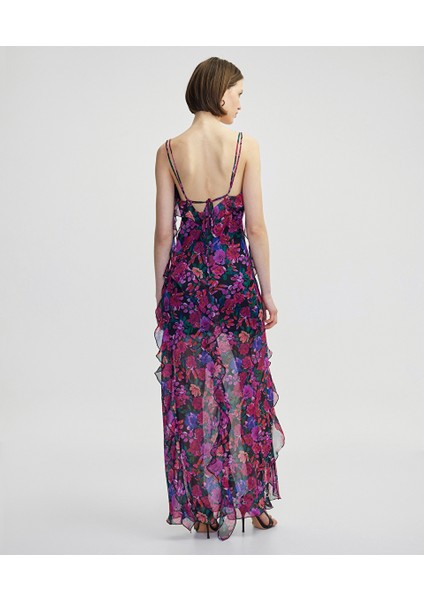 Çiçek Desen Şifon Elbise IS1250002474004 fırsatları