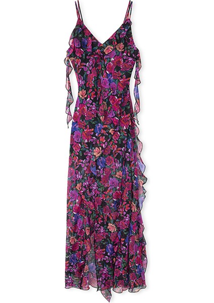 Çiçek Desen Şifon Elbise IS1250002474004 indirimleri