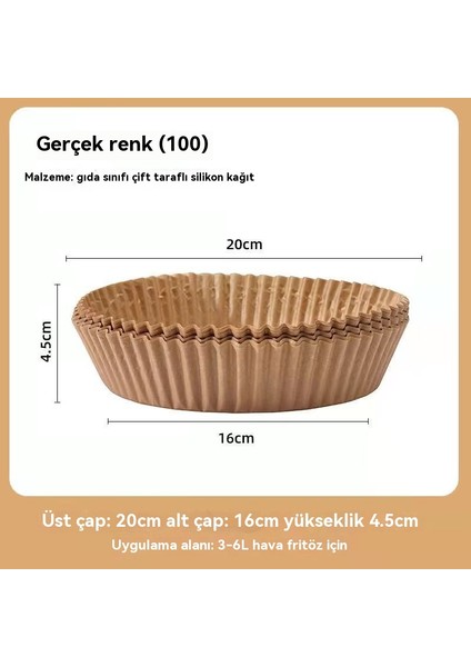 50 Ev Mutfak Hava Fritözleri Için Özel Kağıt Tepsisi Yağ Emici Pişirme Silikon Kağıt (Yurt Dışından)