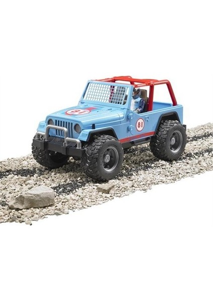 Jeep Cross Safari Aracı Kasklı Pilotu Mavi BR02541