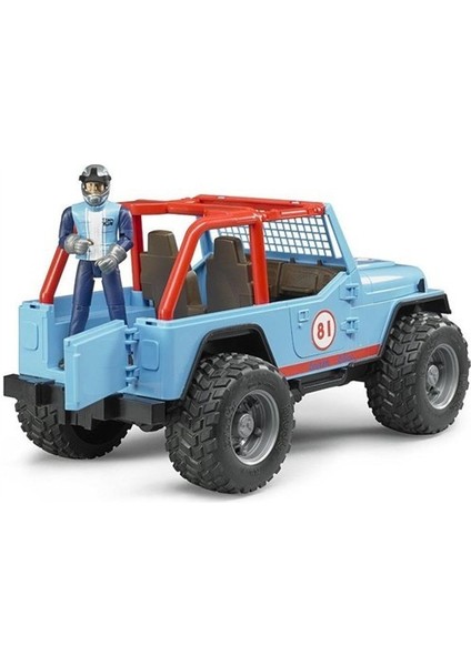 Jeep Cross Safari Aracı Kasklı Pilotu Mavi BR02541