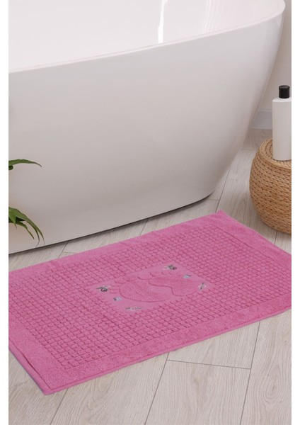 Banyo Çiçekli Pamuklu Ayak Havlusu 50 x 70 cm