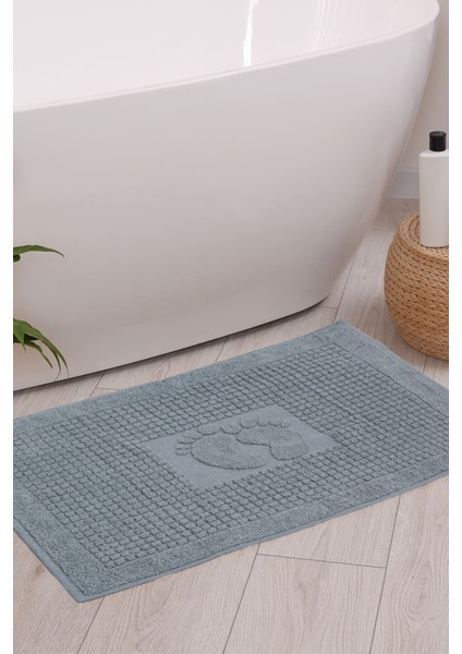 Banyo Kareli Ayak Desenli Pamuk Ayak Havlusu 50 x 70 cm