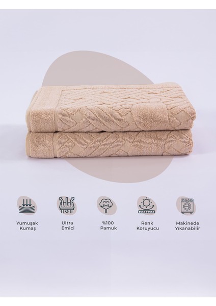 Banyo Zikzak Desenli Ultra Kalın Pamuk Ayak Havlusu 50 x 70 cm fırsatları