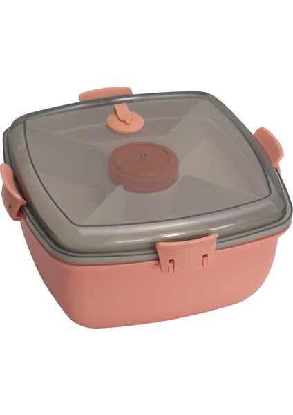 4 Bölmeli Salata Öğle Yemeği Kabı Çift Katlı Yemek Depolayıcı (Yurt Dışından)