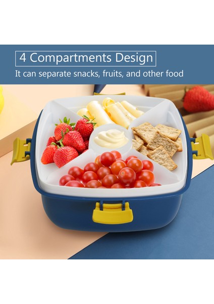 4 Bölmeli Salata Öğle Yemeği Kabı Çift Katlı Yemek Depolayıcı (Yurt Dışından) fiyatları