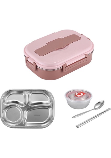 4 Bölmeli Aletli Taşınabilir Bento Yemek Kutusu (Yurt Dışından)