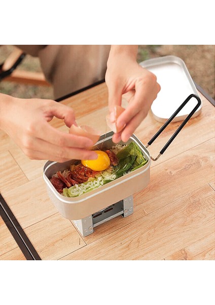 800ML Öğle Yemeği Kutusu Mini Katlanabilir Ocak Kombi Seti (Yurt Dışından) fiyatları