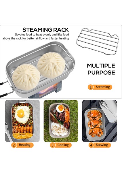 800ML Öğle Yemeği Kutusu Mini Katlanabilir Ocak Kombi Seti (Yurt Dışından) indirimleri