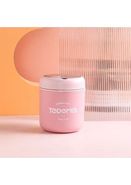 Kahvaltı Kupası Yemeklik 304 Paslanmaz Çelik Isı Yalıtımlı Pembe 530ML Kaşıklı (Yurt Dışından) modelleri
