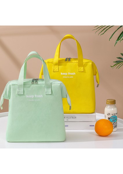 Büyük Kapasiteli Isolasyonlu Taşınabilir Macaron Sarısı Yemek Çantası (Yurt Dışından) fiyatları