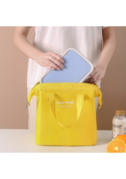 Büyük Kapasiteli Isolasyonlu Taşınabilir Macaron Sarısı Yemek Çantası (Yurt Dışından) fırsatları