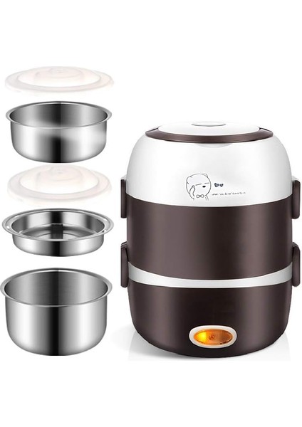 2l 3 Katlı Taşınabilir Isıtmalı Elektrikli Yemek Kutusu (Yurt Dışından)