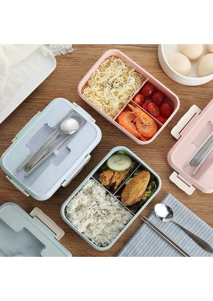 Sızıntıya Dalı 3 Bölmeli Bento Kutusu, Mikrodalga ve Bulaşık Makinesine Uygun (Yurt Dışından) fiyatları