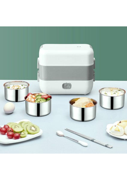 Paslanmaz Çelik 2 Katlı 200W Taşınabilir Elektrikli Yemek Kutusu Yemek Isıtıcı (Yurt Dışından) modelleri