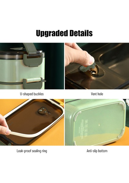 1.4l Çıkarılabilir 304 Paslanmaz Çelik Iki Katlı Sızıntısı Olmayan Açık Yeşil Yemek Kutusu (Yurt Dışından) fiyatları