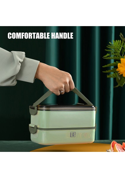 1.4l Çıkarılabilir 304 Paslanmaz Çelik Iki Katlı Sızıntısı Olmayan Açık Yeşil Yemek Kutusu (Yurt Dışından) indirimleri