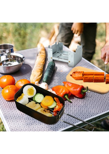 4'lü Pişirme Gereci Kamp Yemek Seti Alkolli Ocak ve Buharda Pişirme Raflı (Yurt Dışından) fiyatları