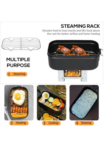 4'lü Pişirme Gereci Kamp Yemek Seti Alkolli Ocak ve Buharda Pişirme Raflı (Yurt Dışından) fırsatları