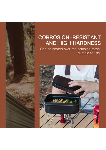 800ML Teflonlu Alüminyum Yemek Kutusu, Katlanabilir Alkolli Ocak ve Çeşitli Outdoor Amaçlar Için Buharda Pişirme Rengi (Yurt Dışından) modelleri