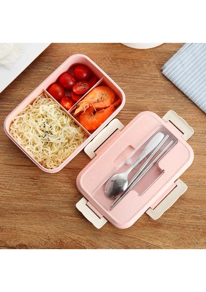 Sızıntıya Karşı Dalı 3 Bölmeli Bento Kutusu, Mikrodalga ve Bulaşık Makinesi Ile Uyumludur (Yurt Dışından) indirimleri