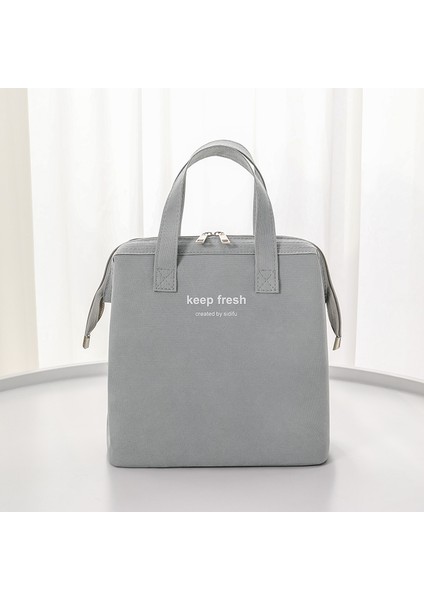 Büyük Kapasiteli Isı Yalıtımlı Taşınabilir Gri Yemek Çantası (Yurt Dışından)
