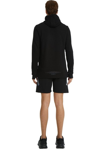 Lisanslı Kapüşonlu Siyah Fermuarlı Hoodie