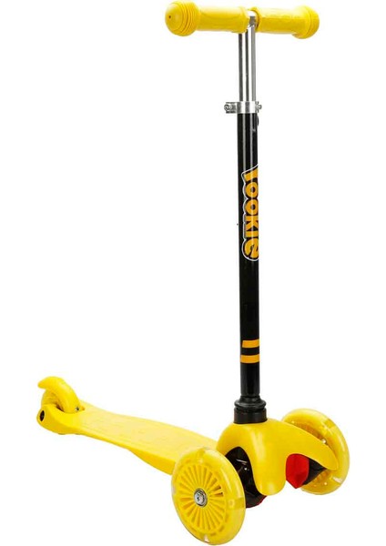 Rookie 3 Tekerlekli Işıklı Sarı Mini Scooter
