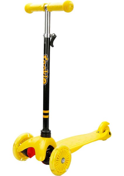 Rookie 3 Tekerlekli Işıklı Sarı Mini Scooter