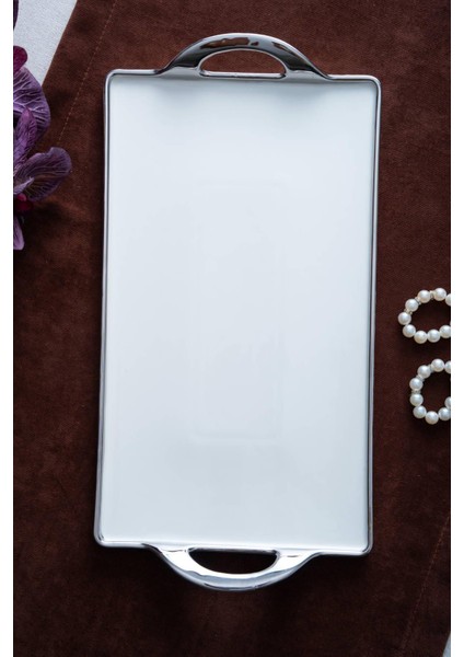 Arven Dikdörtgen Silver Sunum Tepsi - 41 cm fiyatları