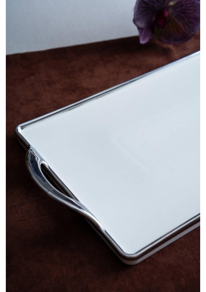 Arven Dikdörtgen Silver Sunum Tepsi - 41 cm modelleri