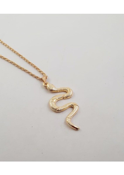 Yılan Figürlü Gold Kolye