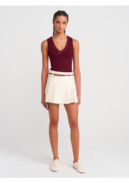 31778 Dantel Detaylı Top-Siyah