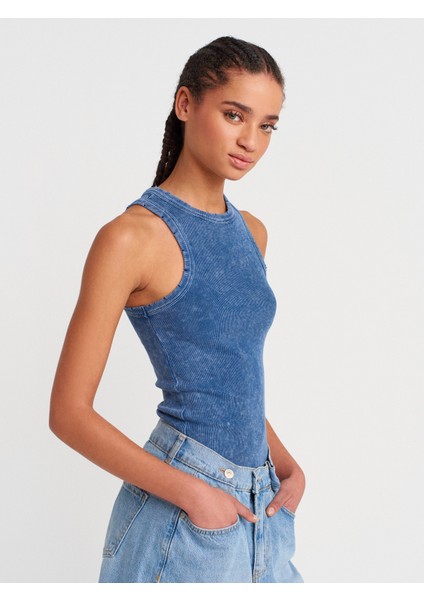 20652 Fitilli Kolsuz Top-Indigo