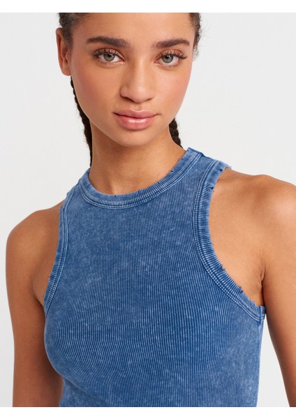20652 Fitilli Kolsuz Top-Indigo