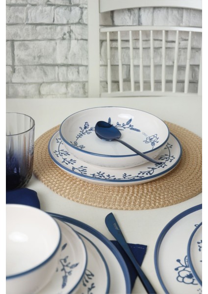 Blue Bloom Yemek Takımı 24 Parça 6 Kişilik 22810-11-12