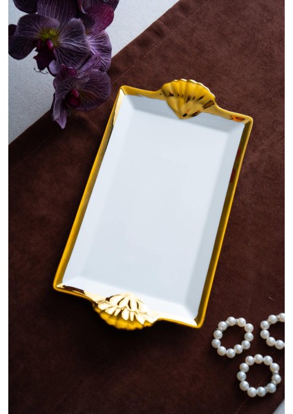 Arven Dikdörtgen Gold Sunum Tepsi - 33 cm fiyatları
