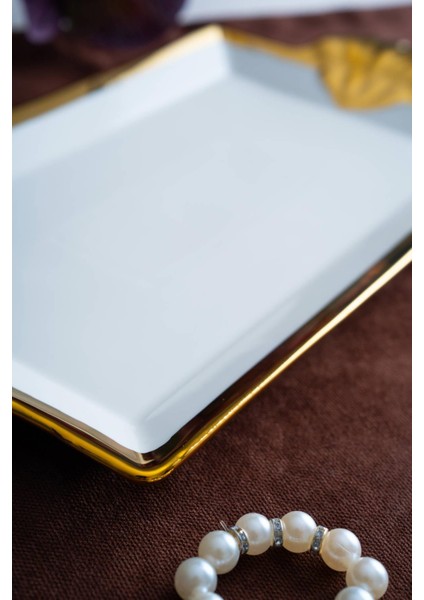 Arven Dikdörtgen Gold Sunum Tepsi - 33 cm fırsatları