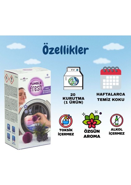 Kurutma Makinesi Lavanta Koku Kapsülü 2'li Paket (Fresh Lavender) -40 Kurutma fiyatları