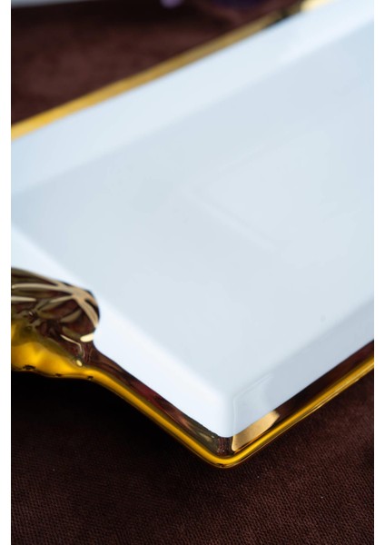 Arven Dikdörtgen Gold Sunum Tepsi - 41 cm fırsatları