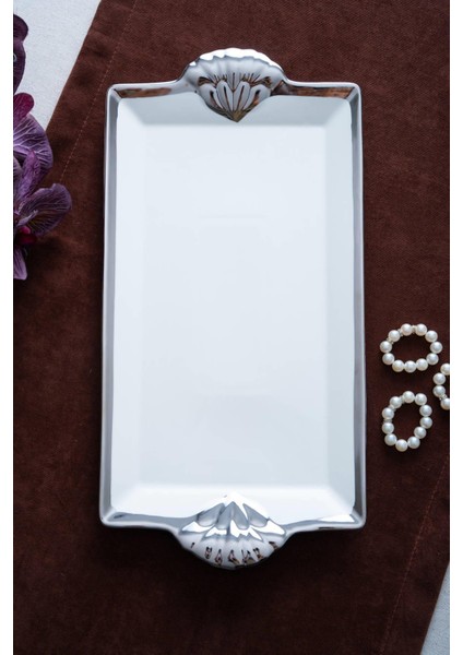 Arven Dikdörtgen Silver Sunum Tepsi - 41 cm fırsatları