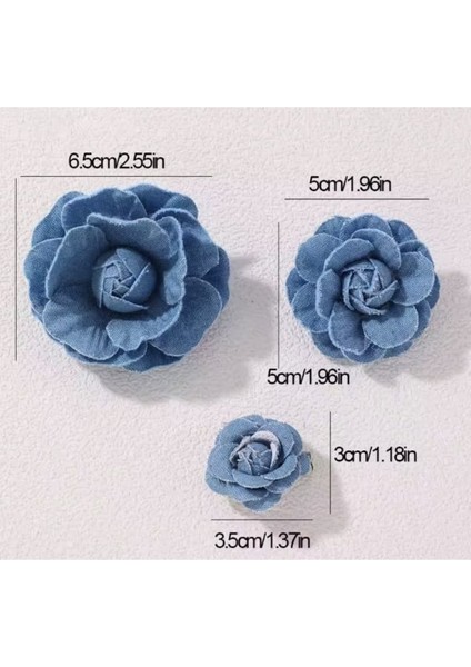 Denim Kamelya Çiçeği Broş-5 cm (Tek Ürün) modelleri
