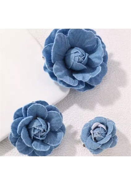 Denim Kamelya Çiçeği Broş-5 cm (Tek Ürün) indirimleri