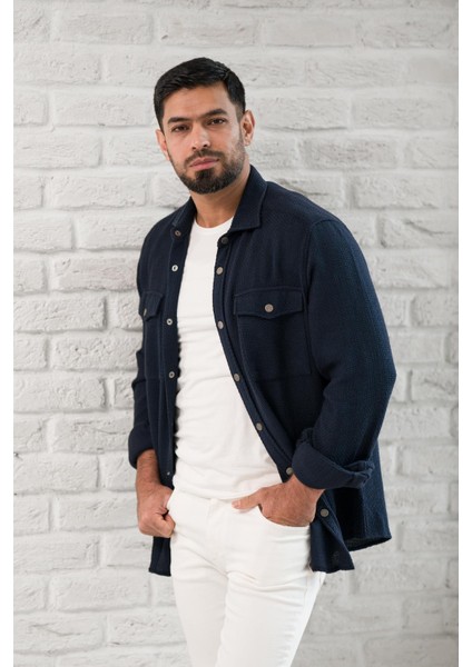 Çıtcıtlı Kapak Cepli Örgülü Rahat Kesim Gömlek fiyatları