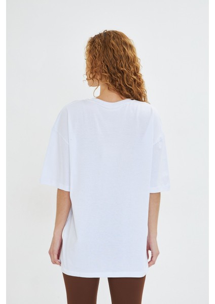 Kadın Vogue Baskılı %100 Pamuk Oversize Kadın Tişört indirimleri