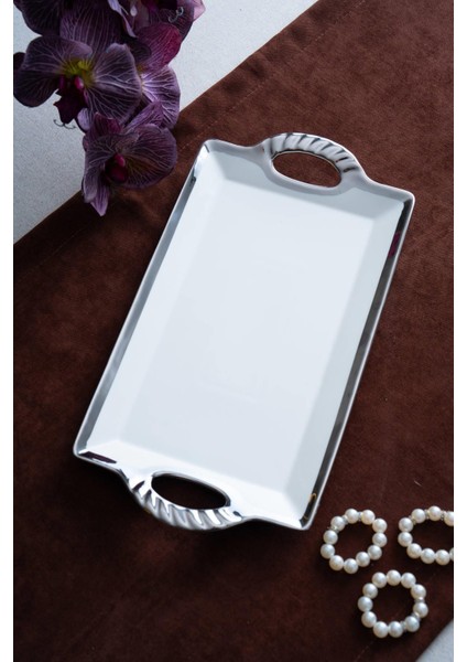 Arven Dikdörtgen Silver Sunum Tepsi - 33 cm fiyatları